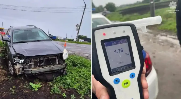В Узині водій із 1,76 проміле алкоголю спричинив ДТП без потерпілих