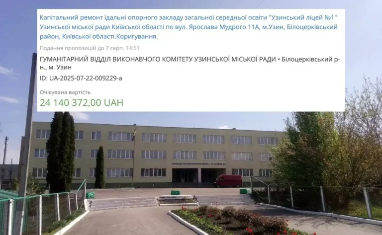 В Узинському ліцеї №1 планують капремонт їдальні за понад 24 млн грн